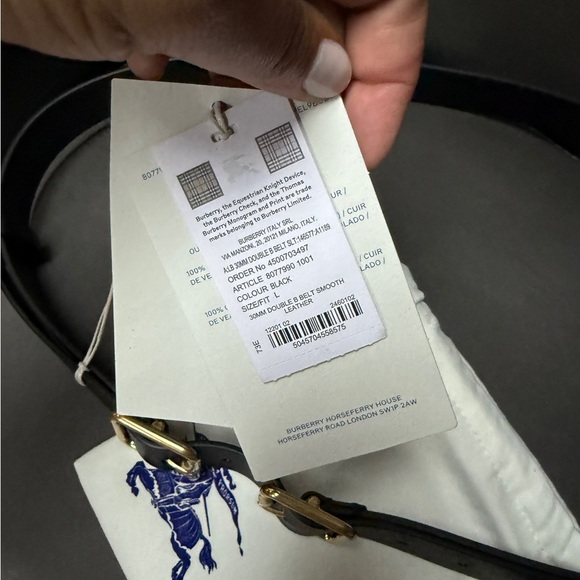 Burberry Black and Gold Leather Belt main image 6